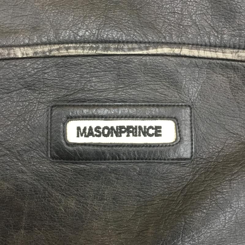ユーズドクロージング used clothes ジャケット、上着 ライダース MASON PRINCE メゾンプリンス ダブルZIP ショート丈 シングルライダース 3 ロゴ、文字 ダークブラウン / ダークブラウン /  メンズ USED 古着 中古 10107082