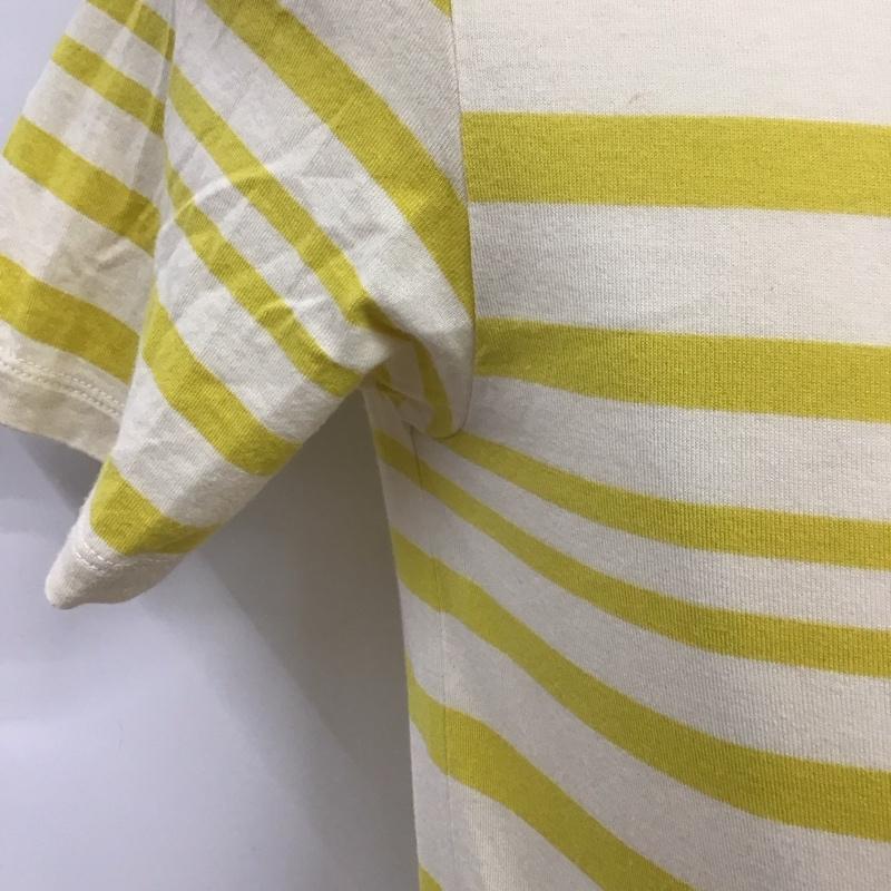 ハレ HARE Tシャツ 半袖 半袖Tシャツ プリントTシャツ 半袖カットソー S ボーダー柄 白 / ホワイト / X 黄 / イエロー /  メンズ USED 古着 中古 10113138