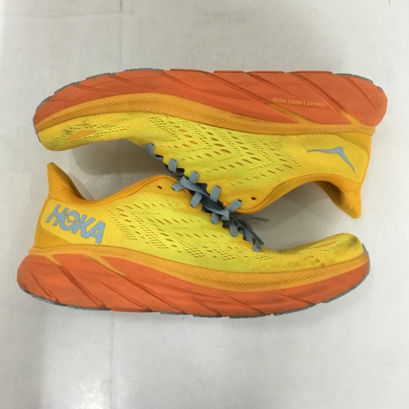 ホカオネオネ HOKA ONEONE スニーカー スニーカー 1119393 CLIFTON 8 27.5cm 27.5cm ロゴ、文字 黄 / イエロー / X 橙 / オレンジ /  メンズ USED 古着 中古 10151179