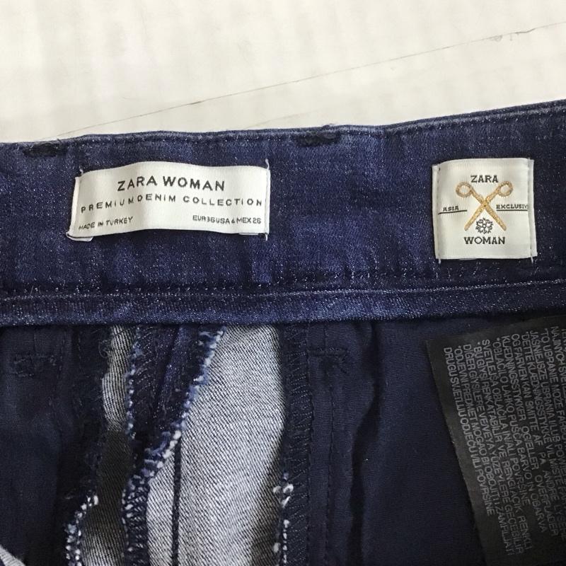 ザラウーマン ZARA WOMAN パンツ デニム、ジーンズ デニムパンツ ストレートパンツ ワイドパンツ カジュアルパンツ 36インチ 無地 インディゴ / インディゴ /  レディース USED 古着 中古 10113075