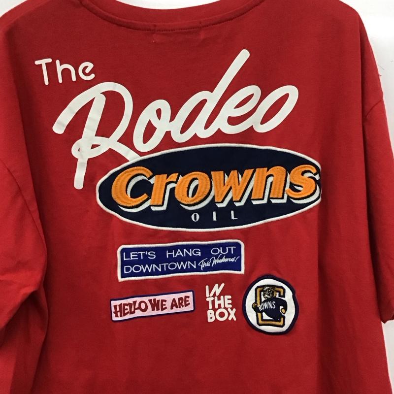 ロデオクラウンズ Rodeo Crowns Tシャツ 半袖 420dss90-1600 MixbigVネックTシャツ 半袖カットソー FREE プリント 赤 / レッド /  レディース USED 古着 中古 10137687