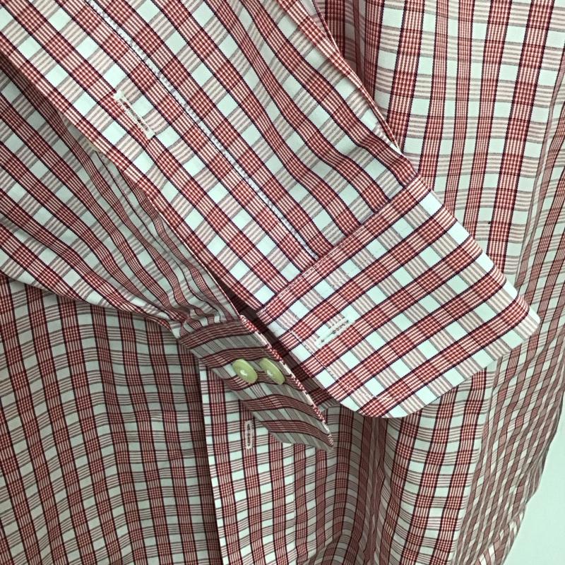 ブルックスブラザーズ BROOKS BROTHERS シャツ、ブラウス 長袖 ボタンダウン チェック 白 / ホワイト / X 赤 / レッド / X 紺 / ネイビー /  メンズ USED 古着 中古 10111183