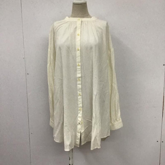 グローバルワーク GLOBAL WORK シャツ、ブラウス 長袖 GW620511AD 2WAY レーヨンロングシャツ バンドカラー チュニック M 無地 アイボリー / アイボリー /  レディース USED 古着 中古 10109025