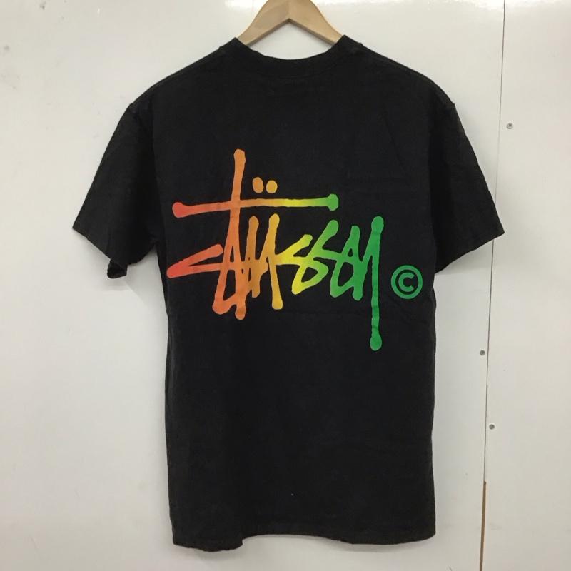ステューシー STUSSY Tシャツ 半袖 半袖カットソー プリントTシャツ クルーネックカットソー M プリント 黒 / ブラック /  メンズ USED 古着 中古 10128661