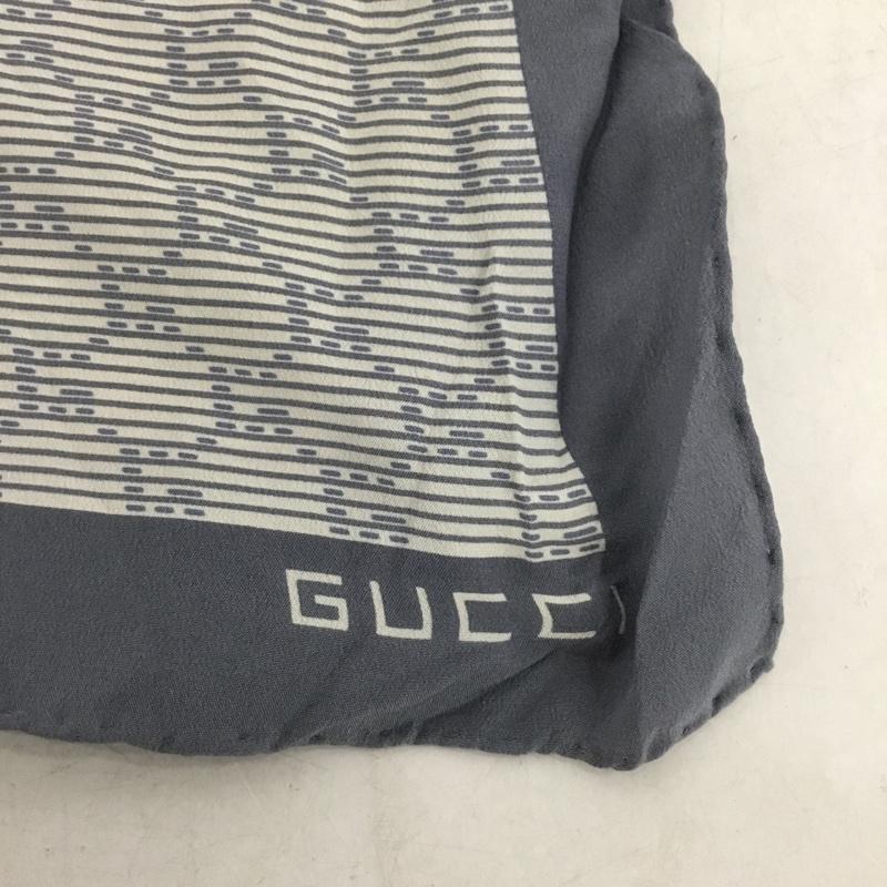 グッチ GUCCI ファッション小物 スカーフ、ポケットチーフ シルク 総柄 灰 / グレー /  レディース USED 古着 中古 10142224
