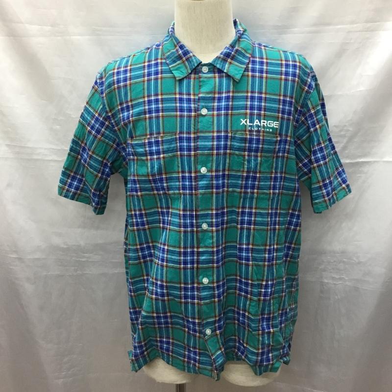 エクストララージ XLARGE シャツ、ブラウス 半袖 半袖シャツ カラーシャツ 半袖カットソー チェックシャツ L チェック マルチカラー / マルチカラー /  メンズ USED 古着 中古 10120309