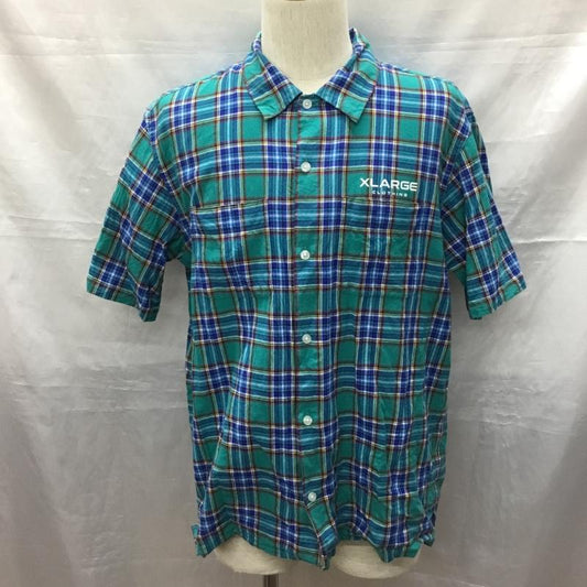 エクストララージ XLARGE シャツ、ブラウス 半袖 半袖シャツ カラーシャツ 半袖カットソー チェックシャツ L チェック マルチカラー / マルチカラー /  メンズ USED 古着 中古 10120309