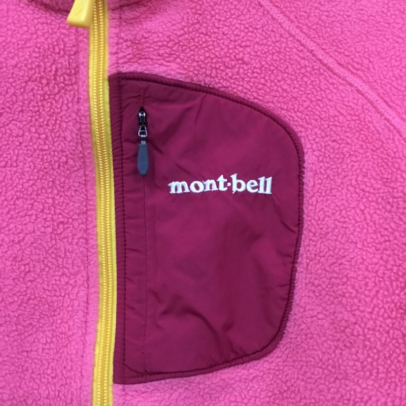 モンベル mont-bell ジャケット、上着 ジャンパー、ブルゾン ジップアップジャケット ジャンパー フリースジャケット カジュアルジャケット アウター 120cm ロゴ、文字 桃 / ピンク /  ガールズ USED 古着 中古 10116548