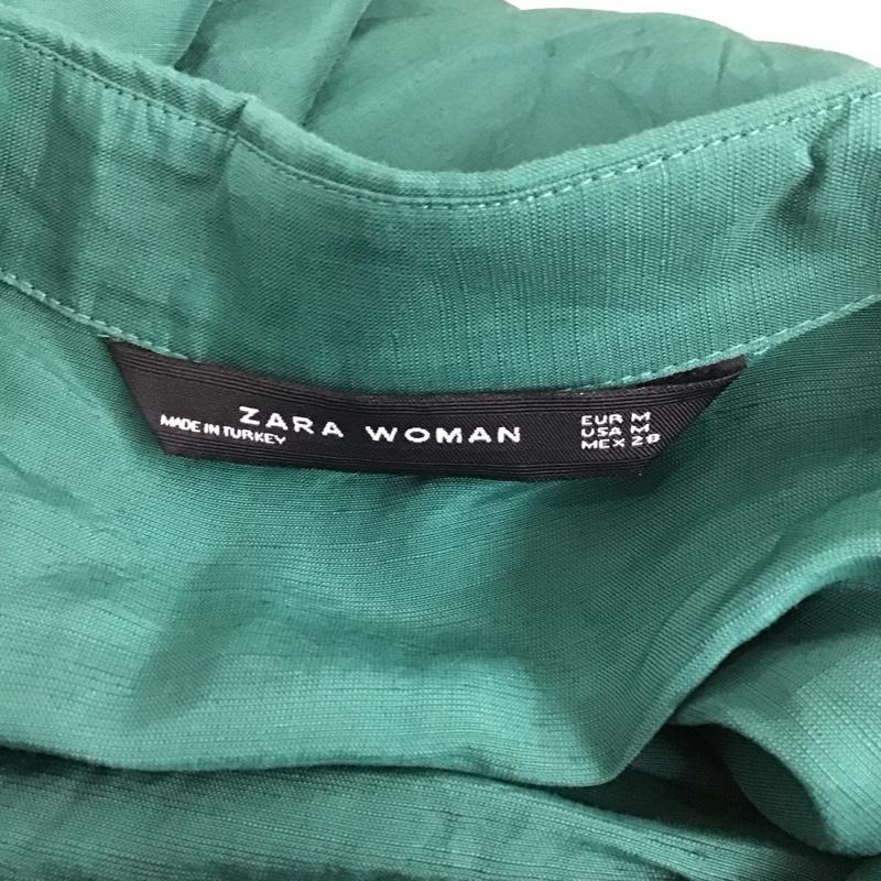 ザラ ZARA ワンピース ロングスカート 4437 073 538 Vネック 番号 M 無地 緑 / グリーン /  レディース USED 古着 中古 10109613
