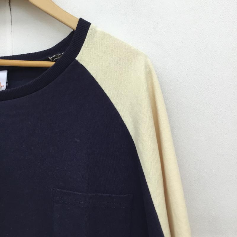 ベドウィン アンド ザ ハートブレイカーズ BEDWIN & THE HEARTBREAKERS カットソー 七分袖 3/4 SLEEVE BASEBALL TEE BABE 3 無地 ベージュ / ベージュ / X 紺 / ネイビー /  メンズ USED 古着 中古 10125400