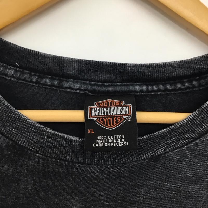 ハーレーダビッドソン Harley-Davidson Tシャツ 半袖 半袖カットソー プリントTシャツ クルーネックカットソー 2008年 usa製 XL プリント 黒 / ブラック /  メンズ USED 古着 中古 10134004