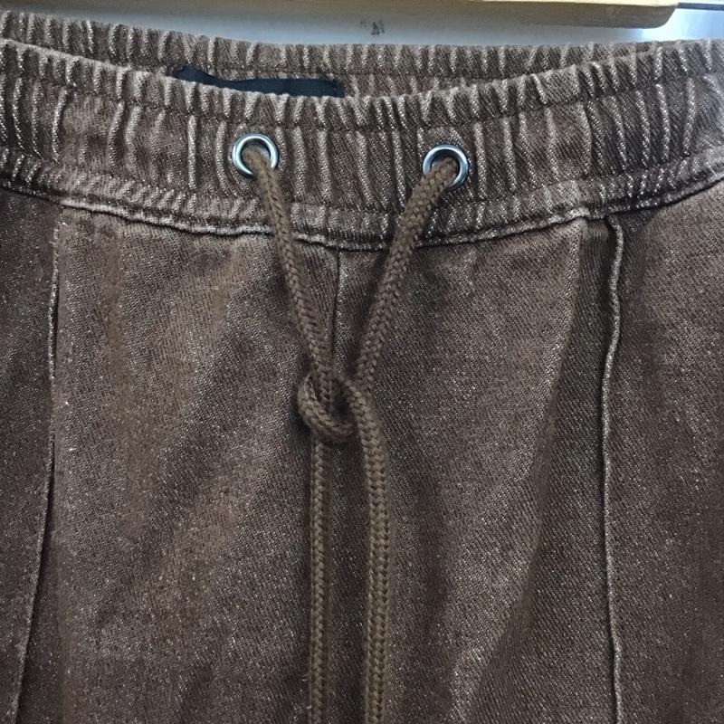 ジーナシス JEANASIS パンツ デニム、ジーンズ JS050847AA ドロストルーズデニムパンツ サイドライン FREE 無地 茶 / ブラウン /  レディース USED 古着 中古 10108321