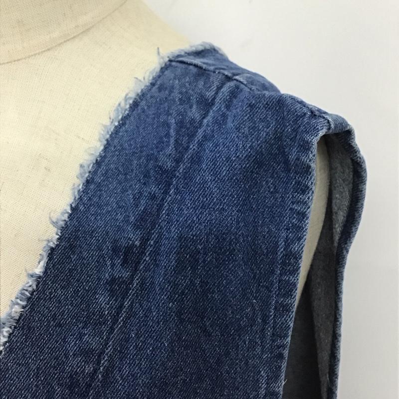 ローリーズファーム LOWRYS FARM ベスト ベスト LF623027AD フリンジデニムベスト FREE 無地 青 / ブルー /  レディース USED 古着 中古 10111551