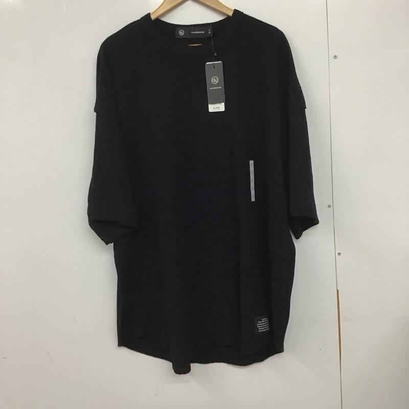 ジーユー GU カットソー 半袖 341-351035 ドライワッフルTシャツ 半袖カットソー XL 無地 黒 / ブラック /  メンズ USED 古着 中古 10132358