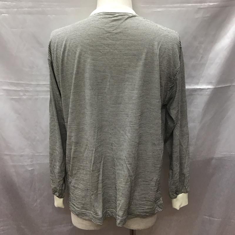 オーエヌシーメリノ ONC MERINO Tシャツ 長袖 クルーネック ウール 3 ボーダー柄 白 / ホワイト / X 黒 / ブラック /  メンズ USED 古着 中古 10114243