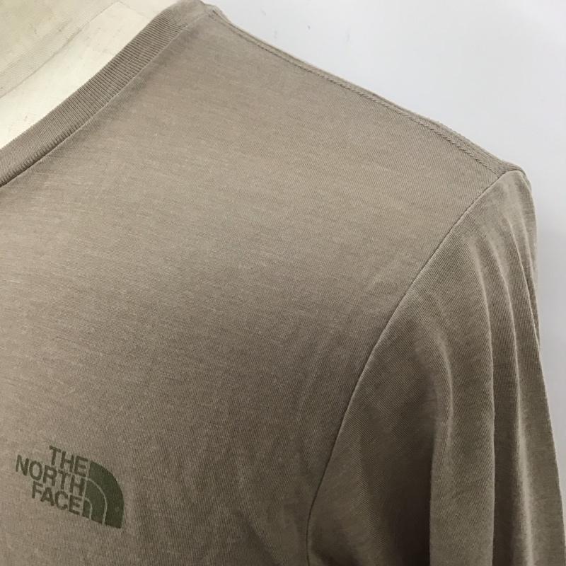 ザノースフェイス THE NORTH FACE Tシャツ 長袖 NT32088 ラッシュドライ メリノ クルー バックプリント L ロゴ、文字 茶 / ブラウン /  メンズ USED 古着 中古 10119682