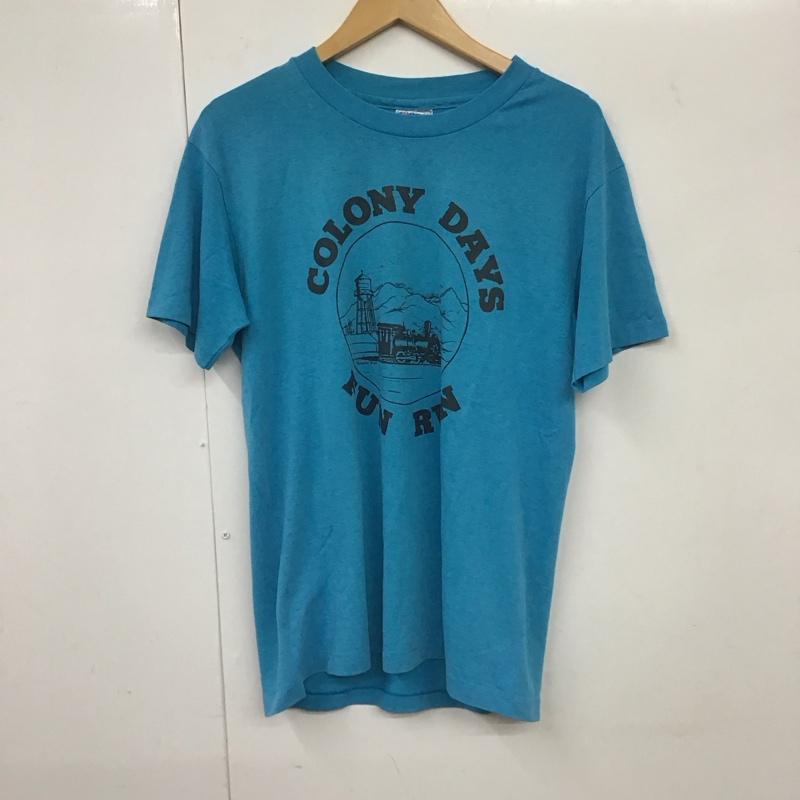 ヘインズ HANES Tシャツ 半袖 80s M プリント 青 / ブルー /  メンズ USED 古着 中古 10131351