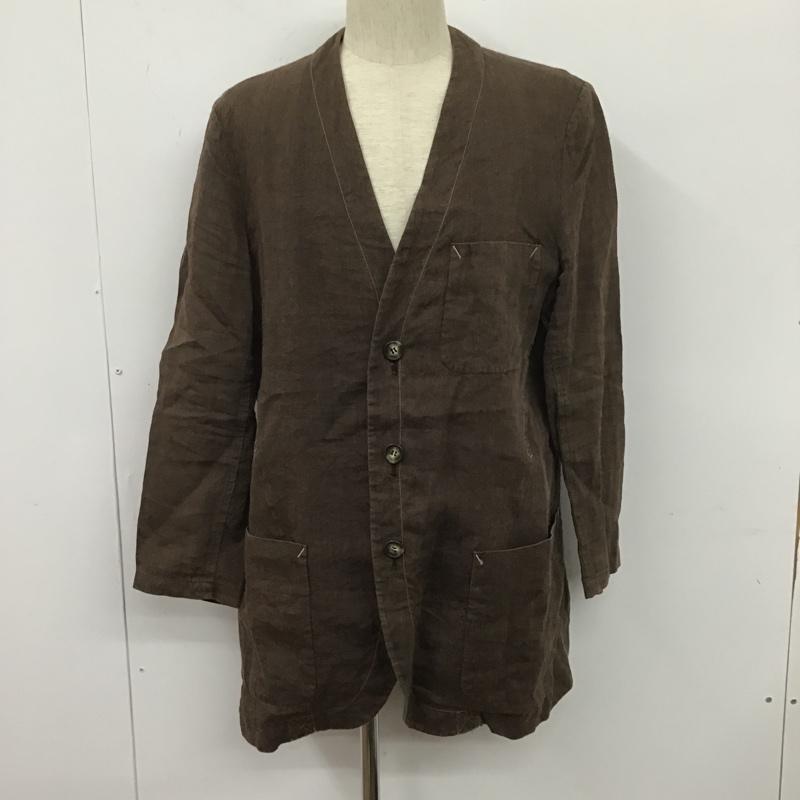 ヨウジヤマモト Yohji Yamamoto ジャケット、上着 ジャケット、ブレザー ノーカラージャケット アウター カジュアルジャケット ロングジャケット 無地 茶 / ブラウン /  メンズ USED 古着 中古 10105661