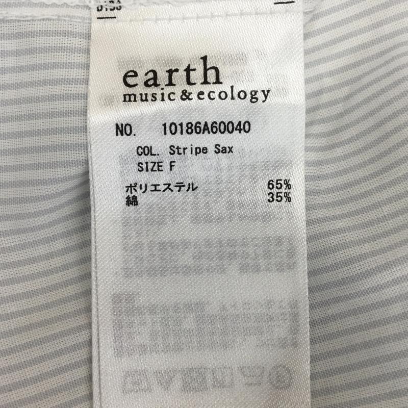 アースミュージックアンドエコロジー earth music&ecology カットソー 半袖 FREE ストライプ 青 / ブルー / X 白 / ホワイト /  レディース USED 古着 中古 10137608