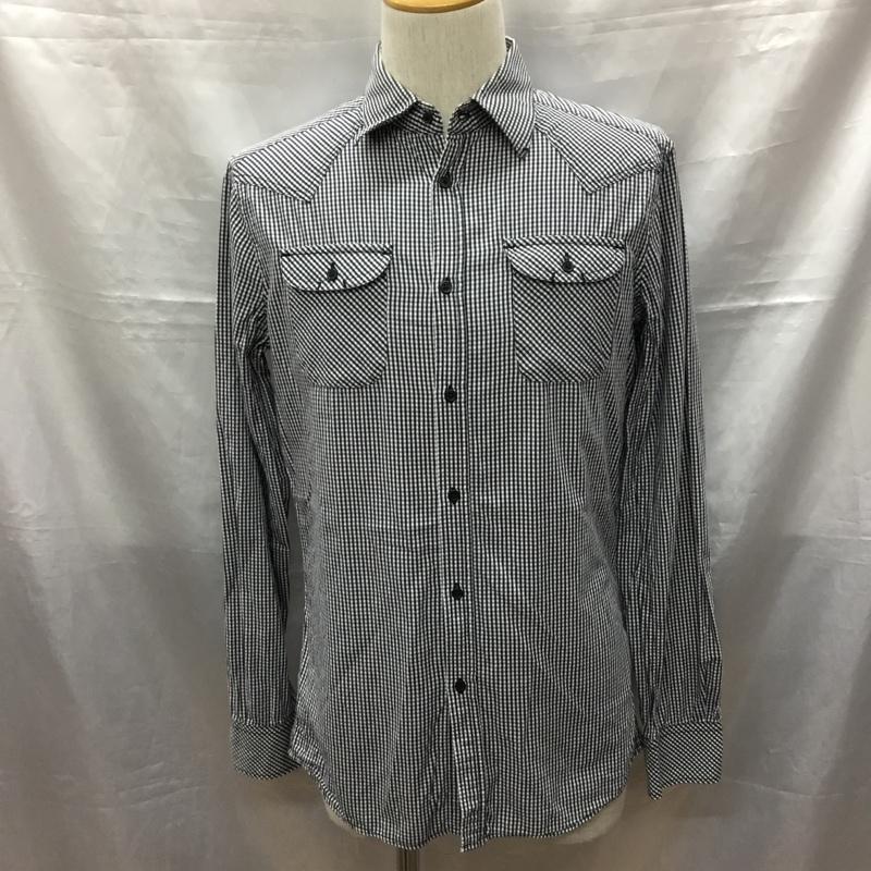 ディーゼル DIESEL シャツ、ブラウス 長袖 長袖シャツ カラーシャツ ポケットシャツ 長袖カットソー チェックシャツ S チェック 白 / ホワイト / X 黒 / ブラック /  メンズ USED 古着 中古 10117723
