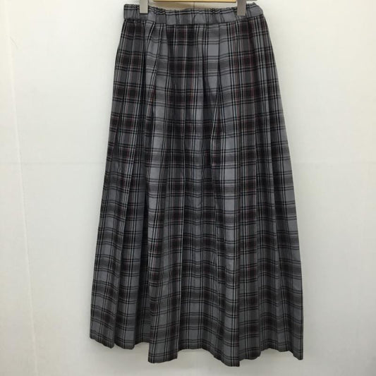 ローリーズファーム LOWRYS FARM スカート ロングスカート FREE チェック 灰 / グレー / X 黒 / ブラック /  レディース USED 古着 中古 10138075