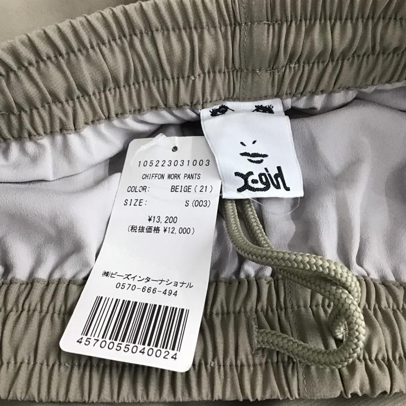 エックスガール X-girl パンツ ワークパンツ、ペインターパンツ シフォンワークパンツ ワイドパンツ S ロゴ、文字 ベージュ / ベージュ /  レディース USED 古着 中古 10145184