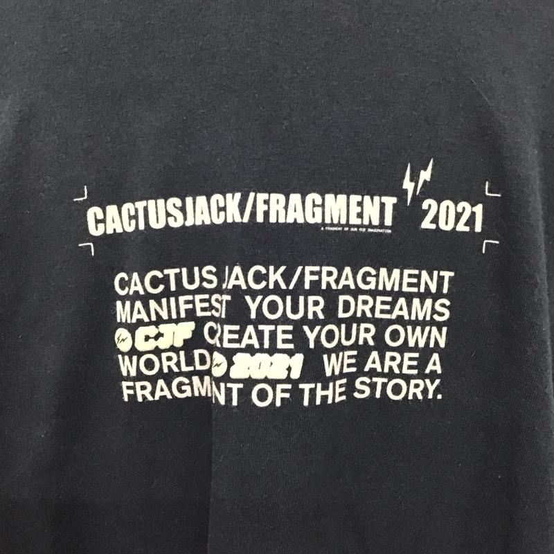 カクタスジャック Cactus Jack Tシャツ 長袖 ロンT クルーネック バックプリント FRAGMENT DESIGN XXL プリント 黒 / ブラック /  メンズ USED 古着 中古 10124960