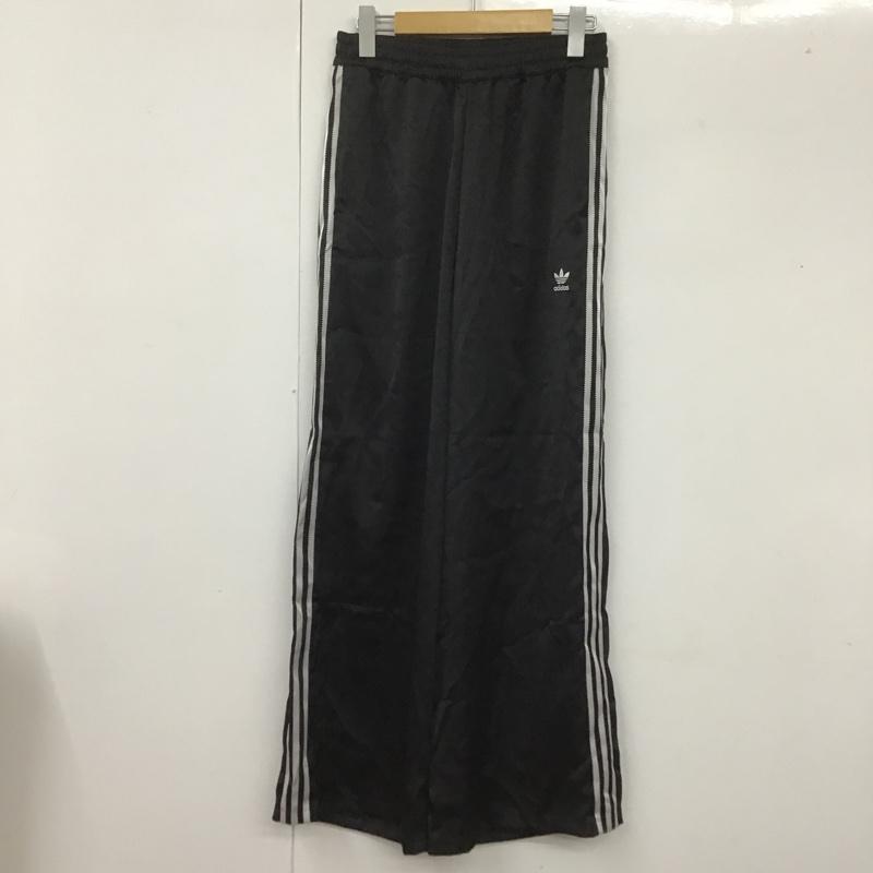 アディダス adidas パンツ ワークパンツ、ペインターパンツ h37822 アディカラークラシックスサテンパンツ ジャージ ワイドパンツ L ロゴ、文字 黒 / ブラック /  レディース USED 古着 中古 10106220