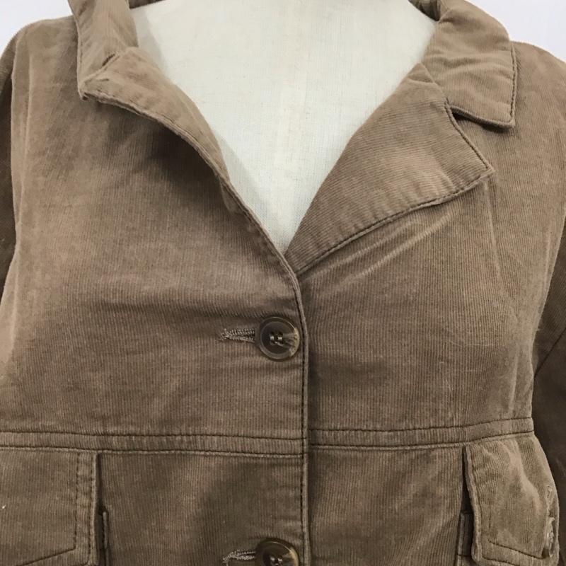 ダブルクローゼット w closet シャツ、ブラウス 長袖 303918 コーデュロイ 後ろリボン オープンカラーシャツ BIGシャツ FREE 無地 茶 / ブラウン /  レディース USED 古着 中古 10108397