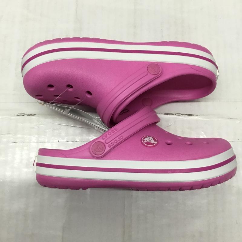 クロックス crocs シューズ シューズ crocband clog k 18.5cm 18.5cm 無地 桃 / ピンク /  ガールズ USED 古着 中古 10122295