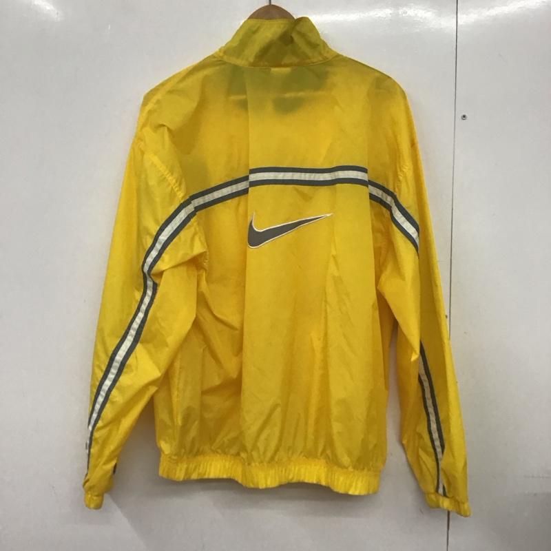 ナイキ NIKE ジャケット、上着 ジャケット、ブレザー ジップアップジャケット ナイロンジャケット アウター スタンドカラー 90s L ロゴ、文字 黄 / イエロー /  メンズ USED 古着 中古 10132160