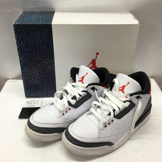 ナイキ NIKE スニーカー スニーカー CZ6433 100 AIR JORDAN 3 RETRO SE-T カタカナ 26.5cm 箱有 26.5cm ロゴ、文字 白 / ホワイト / X 黒 / ブラック / X 赤 / レッド /  メンズ USED 古着 中古 10107846