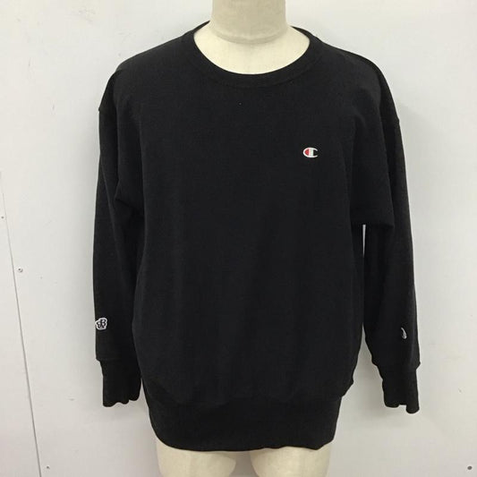 チャンピオン Champion トレーナー 長袖 cwsx403 スウェット クルーネックカットソー S 無地 黒 / ブラック /  メンズ USED 古着 中古 10124658