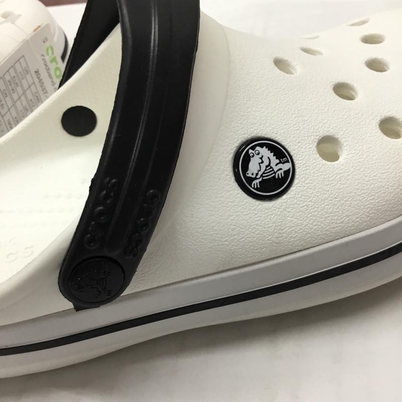 クロックス crocs シューズ シューズ 204537-100 Crocband Clog K 20cm キッズ サンダル 20.0cm ロゴ、文字 白 / ホワイト / X 黒 / ブラック /  ボーイズ USED 古着 中古 10110672