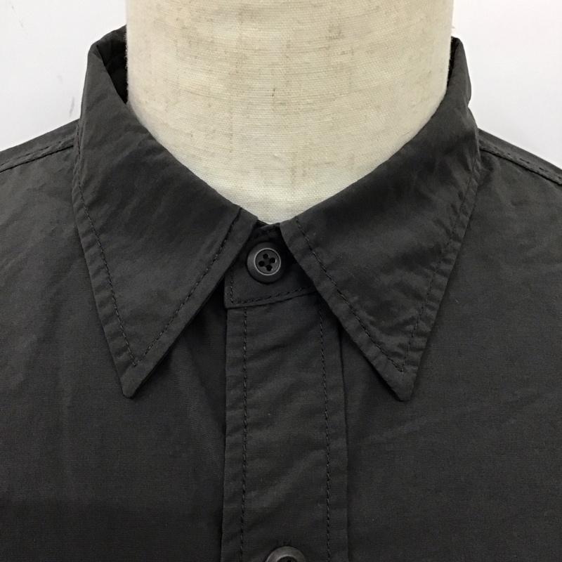 グリーンレーベルリラクシング green label relaxing シャツ、ブラウス 長袖 3211-199-3208 ナイロンコットンワークシャツ 長袖シャツ カジュアルシャツ L 無地 黒 / ブラック /  メンズ USED 古着 中古 10114572