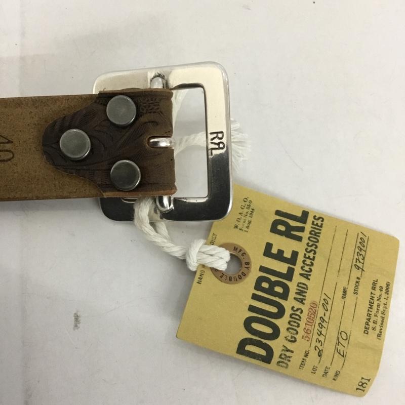 ダブルアールエル RRL ベルト・バックル ベルト レザー 総柄 茶 / ブラウン /  メンズ USED 古着 中古 10128809