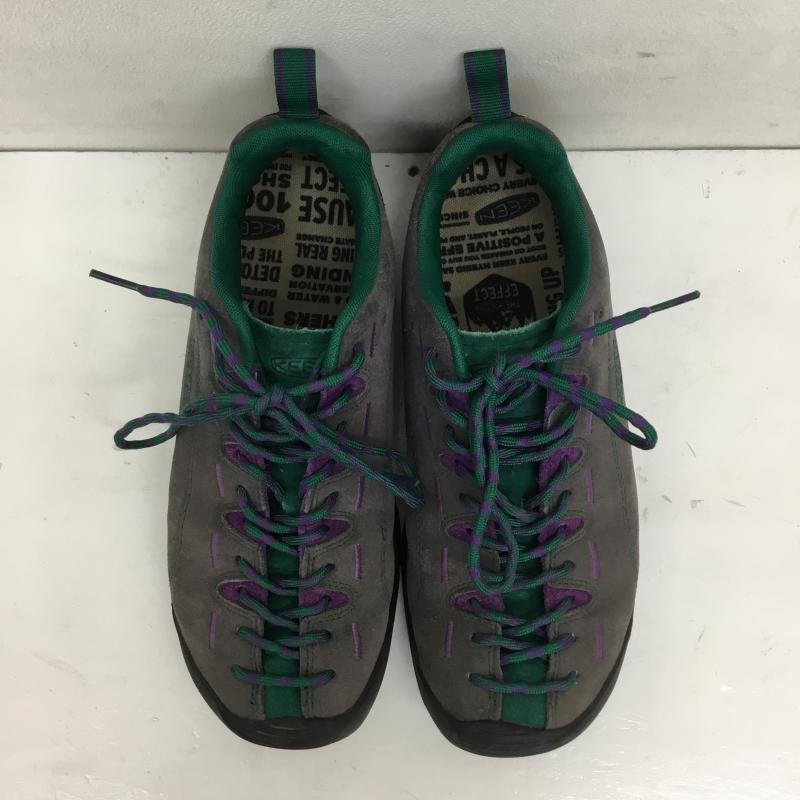 キーン KEEN アウトドアシューズ アウトドアシューズ 1028542 JASPER ジャスパー 26.5cm ロゴ、文字 灰 / グレー / X 緑 / グリーン / X 紫 / パープル /  メンズ USED 古着 中古 10143317