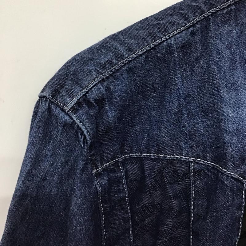 カステルバジャック CASTELBAJAC シャツ、ブラウス 長袖 長袖デニムシャツ カラーシャツ 長袖シャツ 48 ロゴ、文字 インディゴ / インディゴ /  メンズ USED 古着 中古 10137130