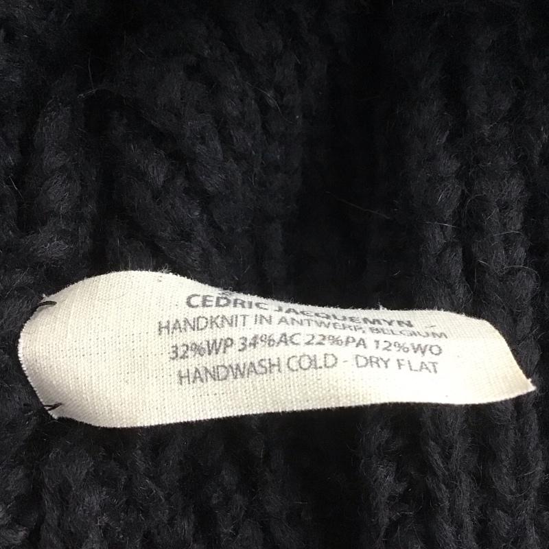 セドリック ジャックミン CEDRIC JACQUEMYN ニット、セーター 長袖 長袖ニットカットソー Vネック セーター 無地 黒 / ブラック /  メンズ USED 古着 中古 10140115