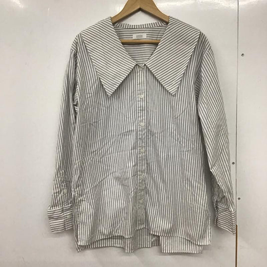 ローリーズファーム LOWRYS FARM シャツ、ブラウス 長袖 FREE ストライプ 白 / ホワイト / X 黒 / ブラック /  レディース USED 古着 中古 10131978