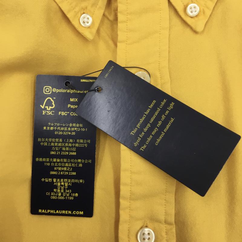 ポロラルフローレン POLO RALPH LAUREN シャツ、ブラウス 長袖 XL ロゴ、文字 X 刺繍 黄 / イエロー /  メンズ USED 古着 中古 10119975