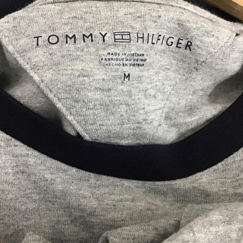 トミーヒルフィガー TOMMY HILFIGER Tシャツ 半袖 半袖カットソー プリントTシャツ クルーネックカットソー M ロゴ、文字 灰 / グレー /  メンズ USED 古着 中古 10128694