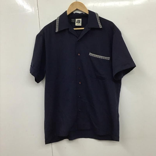 ケニントン KENNINGTON シャツ、ブラウス 半袖 半袖シャツ 無地シャツ ポケットシャツ 70s M 無地 紺 / ネイビー /  メンズ USED 古着 中古 10130336