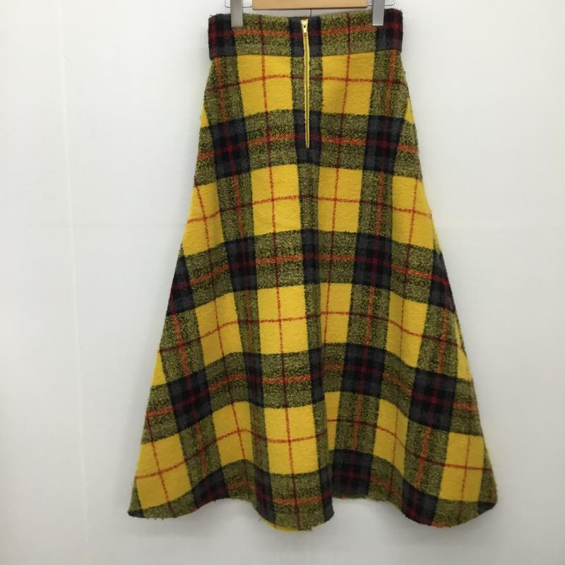 ミラオーウェン Mila Owen スカート ロングスカート 1 チェック 黄 / イエロー /  レディース USED 古着 中古 10141347