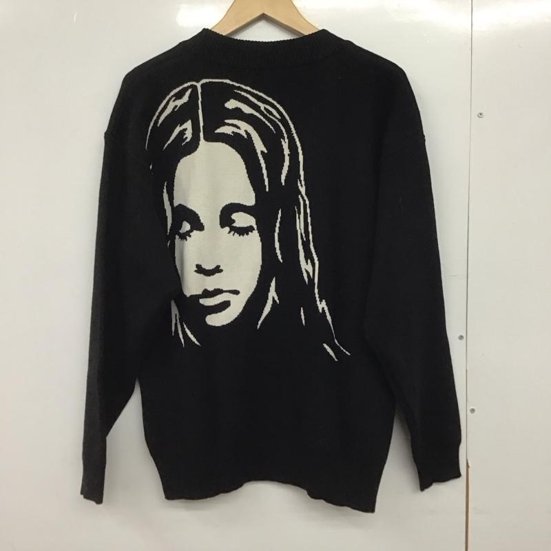 エックスガール X-girl カーディガン 長袖 105233015003 FACE KNIT CARDIGAN ONE SIZE 無地 黒 / ブラック /  レディース USED 古着 中古 10146795