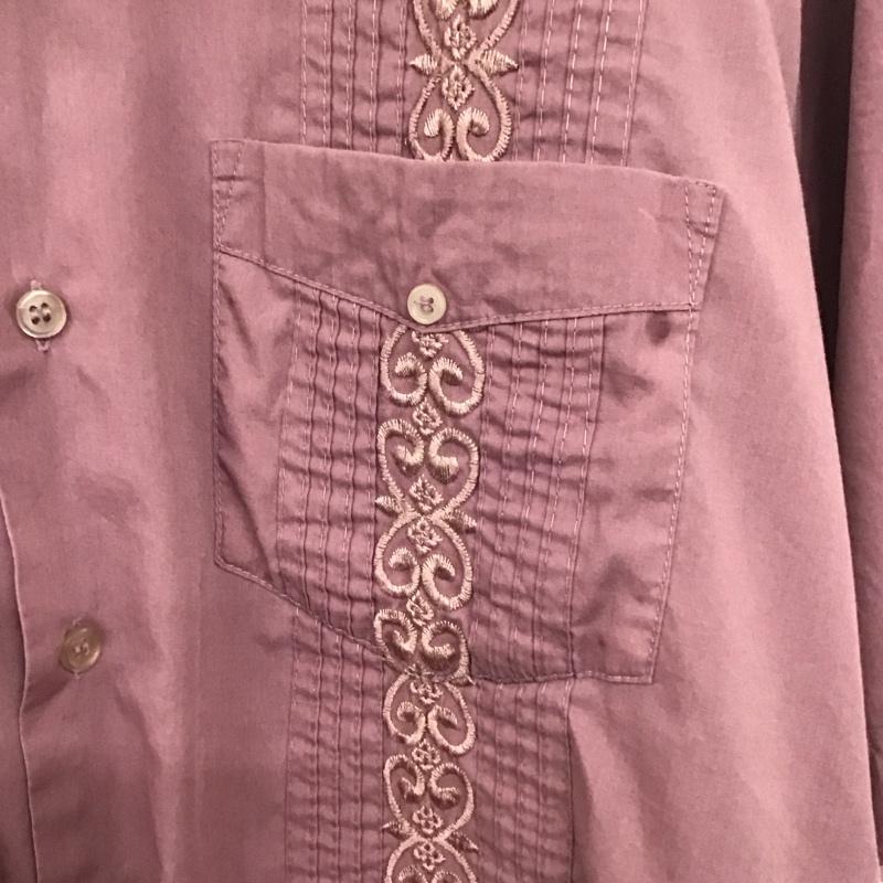 古着 USED シャツ、ブラウス 半袖 半袖シャツ 刺繍シャツ ポケットシャツ キューバシャツ 刺繍 紫 / パープル /  メンズ USED 古着 中古 10140098