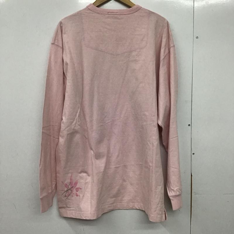 カールカナイ KARL KANI カットソー 長袖 長袖カットソー プリントカットソー クルーネック XL ロゴ、文字 桃 / ピンク /  メンズ USED 古着 中古 10146458