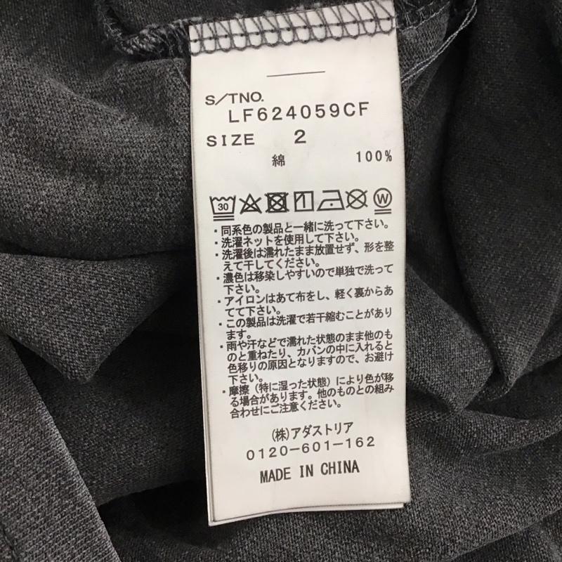 ローリーズファーム LOWRYS FARM Tシャツ 半袖 LF624059CF クルーネック 2 ロゴ、文字 チャコールグレー / チャコールグレー /  レディース USED 古着 中古 10138684