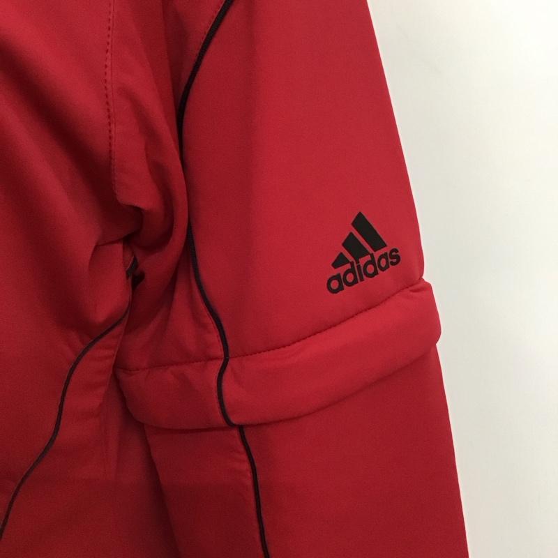 アディダス adidas ジャケット、上着 ジャンパー、ブルゾン ジップアップジャケット ジャンパー ジャケット カジュアルジャケット アウター ロゴ、文字 赤 / レッド /  メンズ USED 古着 中古 10119034