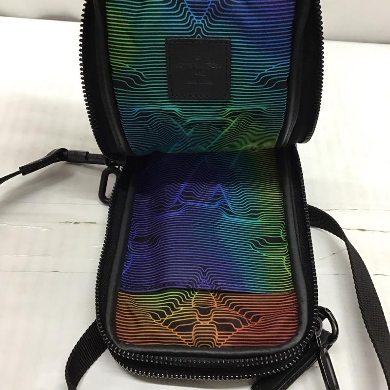ルイヴィトン LOUIS VUITTON ショルダーバッグ ショルダーバッグ ダブルフォン ポーチ 箱有 総柄 黒 / ブラック /  メンズ USED 古着 中古 10115660